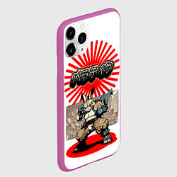 Чехол iPhone 11 Pro матовый Кролик уличный боец, цвет: 3D-фиолетовый — фото 2