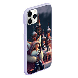 Чехол iPhone 11 Pro матовый Лиса на Красной площади, цвет: 3D-светло-сиреневый — фото 2