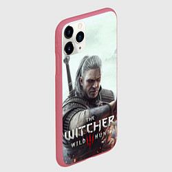Чехол iPhone 11 Pro матовый Ведьмак 3 дикая охота, цвет: 3D-малиновый — фото 2