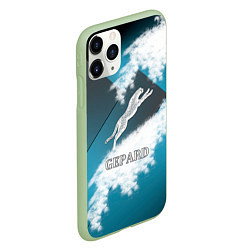 Чехол iPhone 11 Pro матовый Гепард снежный, цвет: 3D-салатовый — фото 2