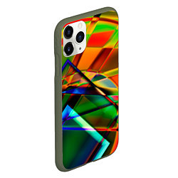 Чехол iPhone 11 Pro матовый Разноцветное стекло, цвет: 3D-темно-зеленый — фото 2