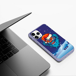 Чехол iPhone 11 Pro матовый Злой Санта синяя борода, цвет: 3D-светло-сиреневый — фото 2