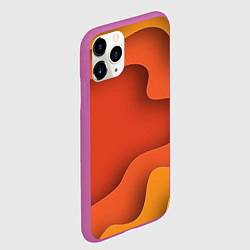 Чехол iPhone 11 Pro матовый Оранжево-жёлтый разлом, цвет: 3D-фиолетовый — фото 2