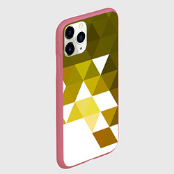 Чехол iPhone 11 Pro матовый Золотистая мозаика из ромбов, цвет: 3D-малиновый — фото 2