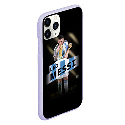 Чехол iPhone 11 Pro матовый Лео Месси чемпион Мира, цвет: 3D-светло-сиреневый — фото 2