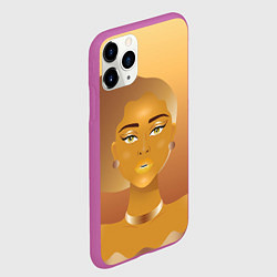 Чехол iPhone 11 Pro матовый Golden girl, цвет: 3D-фиолетовый — фото 2
