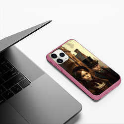 Чехол iPhone 11 Pro матовый Victorian boy and girl, цвет: 3D-малиновый — фото 2