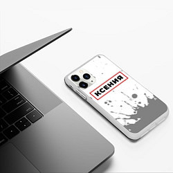 Чехол iPhone 11 Pro матовый Ксения - в красной рамке на светлом, цвет: 3D-белый — фото 2