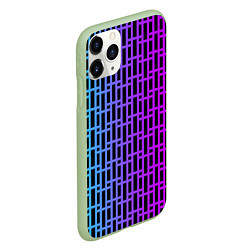 Чехол iPhone 11 Pro матовый Неоновая клетка, цвет: 3D-салатовый — фото 2