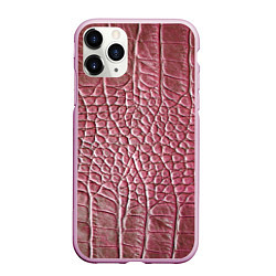 Чехол iPhone 11 Pro матовый Кожа крокодила - мода - текстура, цвет: 3D-розовый