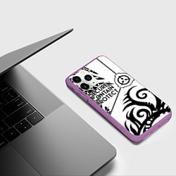 Чехол iPhone 11 Pro матовый Secure, Contain, Protect, цвет: 3D-фиолетовый — фото 2