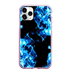 Чехол iPhone 11 Pro матовый Красивый синий огонь, цвет: 3D-розовый
