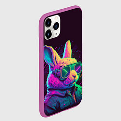 Чехол iPhone 11 Pro матовый Модный кролик в очках, цвет: 3D-фиолетовый — фото 2
