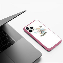 Чехол iPhone 11 Pro матовый Karim Benzema - Real Madrid, цвет: 3D-малиновый — фото 2
