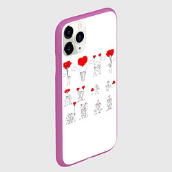 Чехол iPhone 11 Pro матовый Valentain Day, цвет: 3D-фиолетовый — фото 2