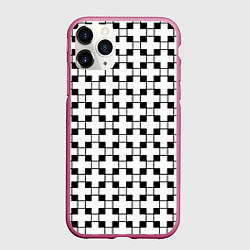 Чехол iPhone 11 Pro матовый Геометрический черно-белый узор, цвет: 3D-малиновый