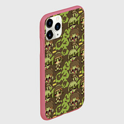 Чехол iPhone 11 Pro матовый Чиби аниме камуфляж, цвет: 3D-малиновый — фото 2