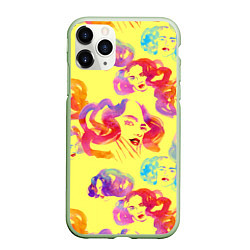 Чехол iPhone 11 Pro матовый Радужные девушки, цвет: 3D-салатовый