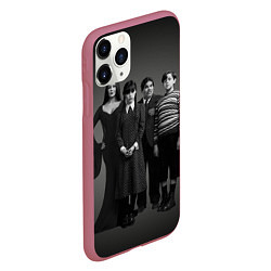 Чехол iPhone 11 Pro матовый Аддамс, семейный портрет, цвет: 3D-малиновый — фото 2