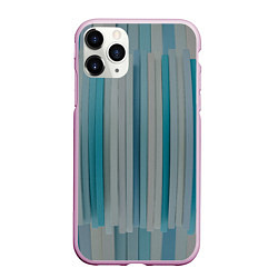 Чехол iPhone 11 Pro матовый Абстрактные геометрические пластины с оттенками си, цвет: 3D-розовый