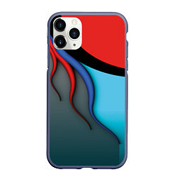 Чехол iPhone 11 Pro матовый Разноцветные ручейки, цвет: 3D-серый