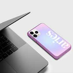 Чехол iPhone 11 Pro матовый Aries pink aura, цвет: 3D-фиолетовый — фото 2