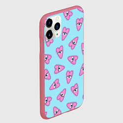 Чехол iPhone 11 Pro матовый Глазастое сердечко, цвет: 3D-малиновый — фото 2