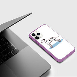 Чехол iPhone 11 Pro матовый Собака Далматин, цвет: 3D-фиолетовый — фото 2