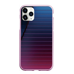 Чехол iPhone 11 Pro матовый Абсрактная лестничная тёмно-синяя текстура, цвет: 3D-розовый