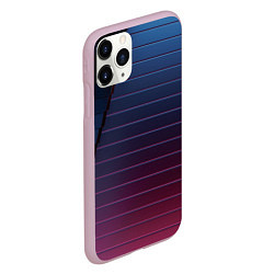 Чехол iPhone 11 Pro матовый Абсрактная лестничная тёмно-синяя текстура, цвет: 3D-розовый — фото 2