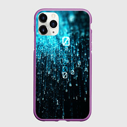 Чехол iPhone 11 Pro матовый Двоичный код, цвет: 3D-фиолетовый