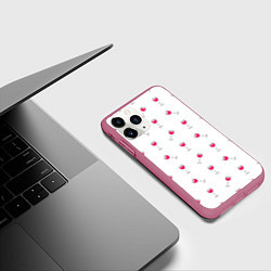 Чехол iPhone 11 Pro матовый Розовое вино, цвет: 3D-малиновый — фото 2