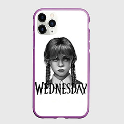 Чехол iPhone 11 Pro матовый Уэнсдэй Аддамс - Wednesday, цвет: 3D-фиолетовый