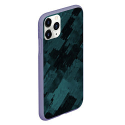 Чехол iPhone 11 Pro матовый Полосы синие и чёрные, цвет: 3D-серый — фото 2