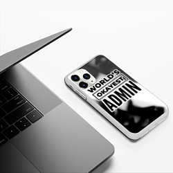 Чехол iPhone 11 Pro матовый Worlds okayest admin - white, цвет: 3D-белый — фото 2