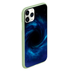 Чехол iPhone 11 Pro матовый Воронка в космосе, цвет: 3D-салатовый — фото 2