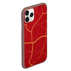 Чехол iPhone 11 Pro матовый Красный текстурный узор, цвет: 3D-коричневый — фото 2