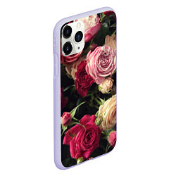 Чехол iPhone 11 Pro матовый Нежные кустовые розы, цвет: 3D-светло-сиреневый — фото 2