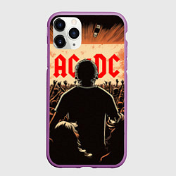 Чехол iPhone 11 Pro матовый На рок концерте, цвет: 3D-фиолетовый