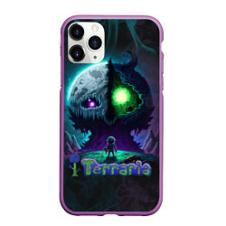 Чехол iPhone 11 Pro матовый Terraria monster, цвет: 3D-фиолетовый