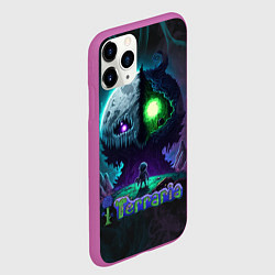 Чехол iPhone 11 Pro матовый Terraria monster, цвет: 3D-фиолетовый — фото 2