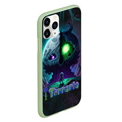 Чехол iPhone 11 Pro матовый Terraria monster, цвет: 3D-салатовый — фото 2