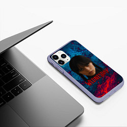 Чехол iPhone 11 Pro матовый Wednesday horror, цвет: 3D-светло-сиреневый — фото 2