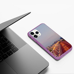 Чехол iPhone 11 Pro матовый Санкт-Петербург: Васильевский остров, цвет: 3D-фиолетовый — фото 2