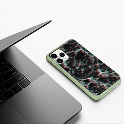 Чехол iPhone 11 Pro матовый Сеть нейронов, цвет: 3D-салатовый — фото 2