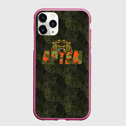 Чехол iPhone 11 Pro матовый Артем камуфляж, цвет: 3D-малиновый