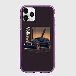 Чехол iPhone 11 Pro матовый Volkswagen Golf class, цвет: 3D-фиолетовый