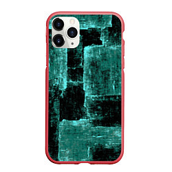 Чехол iPhone 11 Pro матовый Зелёный абстракт, цвет: 3D-красный