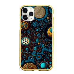Чехол iPhone 11 Pro матовый Пластилиновый космос: арт нейросети, цвет: 3D-желтый