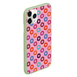 Чехол iPhone 11 Pro матовый Вкусные пончики, цвет: 3D-салатовый — фото 2